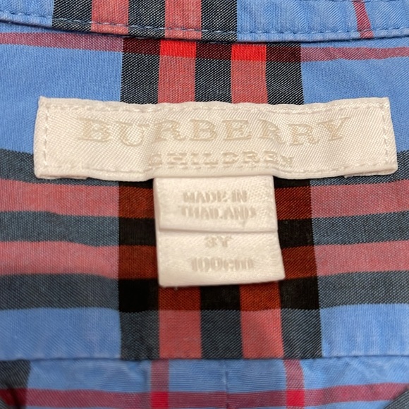 Burberry classic check plaid short sleeve polo shirt, size 3 - Picture 3 of 6